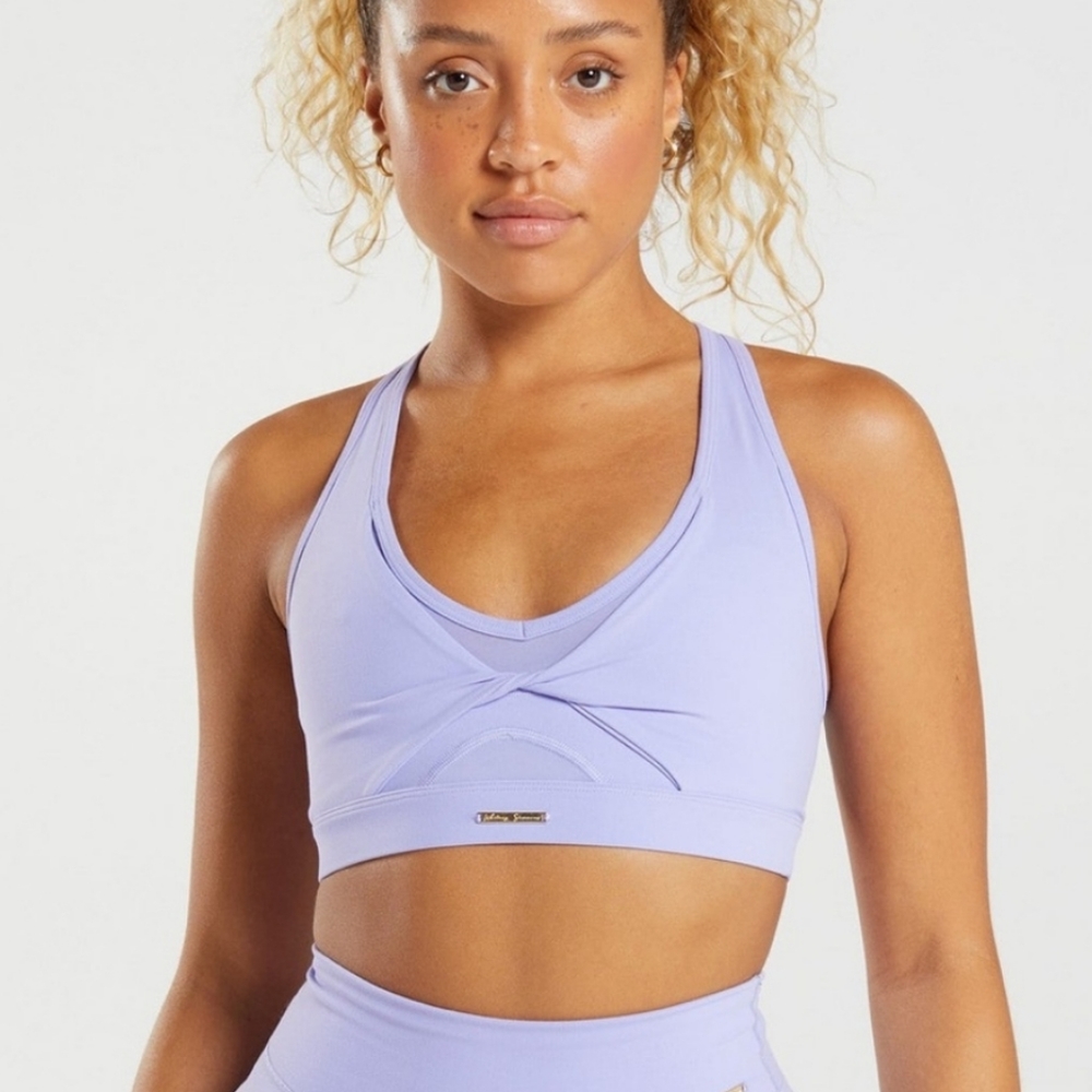 Gymshark x Whitney Simmons Mesh Sports Bra - M - Wildflower Purple